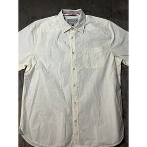 32 Bar Blues Shirt Mens Large White Short‎ Sleeve Pockets Collared Button-Up